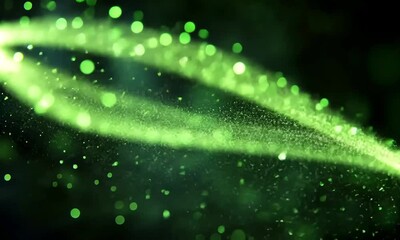 Poster - Abstract Green Light Streaks