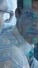 Poster - Animation of data processing over diverse business people in office