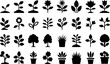 © graphicdesignar - Seedling sprout plant flower tree grass potted plant icons growth leaf