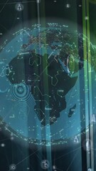 Poster - Animation of globe with connections over computer server