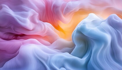 Poster - Abstract Wave Design Featuring Ethereal Swirls and Blending Colors of Magenta, Aqua, and Orange