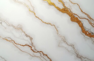 Aufkleber - Elegant white marble with golden veins. Luxurious serene texture evokes feelings of sophistication timeless beauty. Refined background, perfect for design, interior, architecture. Modern refined