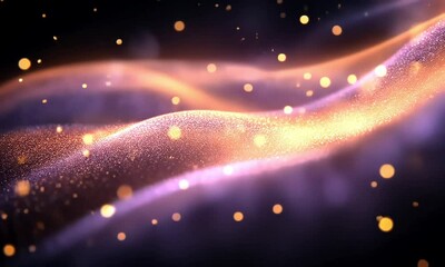 Poster - Abstract shimmering surface with golden particles
