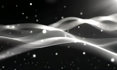 Poster - Abstract silver wave design