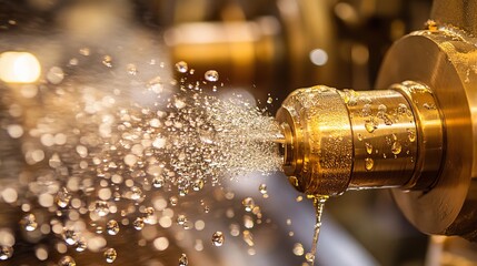 Poster - Precision Metal Milling Process in High-Tech Industrial Facility with Advanced Automation System