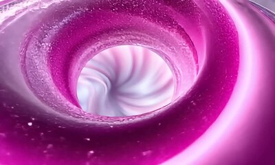 Poster - Abstract swirling magenta tunnel