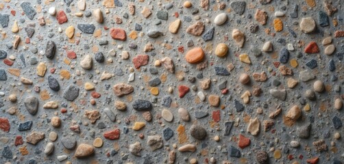 Aufkleber - Terrazzo texture background. Concrete wall surface with multi-colored stones of different colors. Variety of stones. Durable, composite material for floors, walls, architecture, interior.