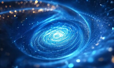 Poster - Abstract swirling vortex of glowing blue energy