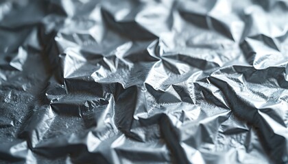 Aufkleber - Abstract texture background, crumpled aluminum foil. Metallic silver grey colors, wrinkled surface, crease pattern. Modern industrial neutral design element.
