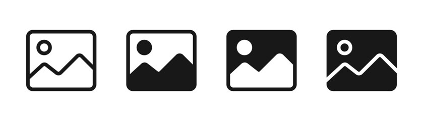 Aufkleber - gallery icon vector. image photo album icon signs. picture symbol. images icon mark set. photo galle