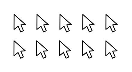 Fototapete - A collection of ten computer mouse pointer cursors arranged in two rows for digital navigation and interface interaction graphics