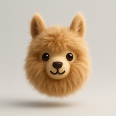 Wall Mural - cute fluffy alpaca face.