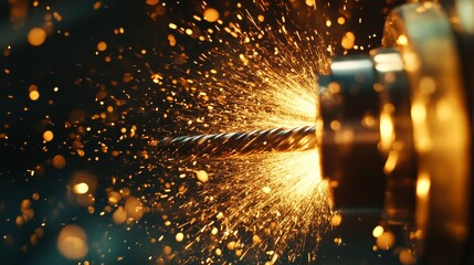 Poster - CNC Milling Techniques in Action, Showcasing Precision Metal Cutting and Expert Tool Changes