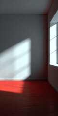 Poster - Minimalist Interior Design with White Walls and Wood Flooring, Emphasizing Natural Light and Space