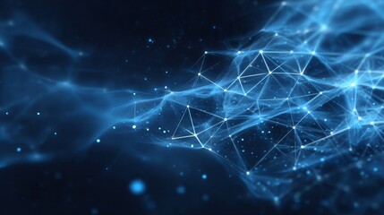 Aufkleber - Futuristic digital landscape showcasing a vast network of interconnected data points and lines