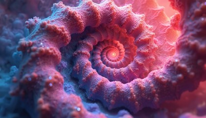 Poster - AI-generated abstract art, vibrant spiral patterns, fractal design. Dynamic colourful composition with rich hues, gradient light. Concept art for posters, banners, wallpaper, illustration,