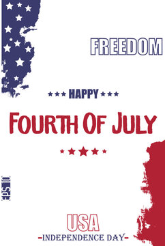 Happy 4th of July USA Independence Day Modern Typescript Text USA Abstract Flag Template