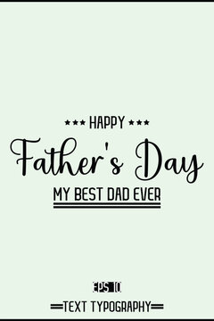 Modern Cursive Typography Text Of Happy Father's Day Vertical Template