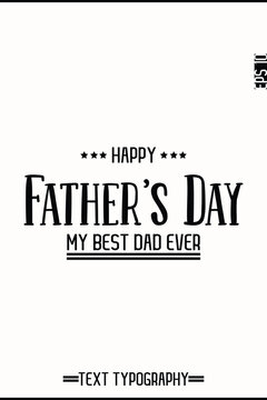 Happy Father's Day Modern Stylish Typography Text Vertical Template