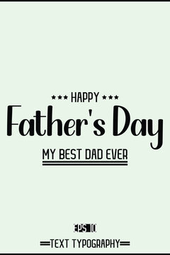 Modern Cursive Typography Text Of Happy Father's Day Vertical Template