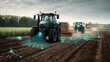 © Alokesh - Smart farm tractors networking high resolution photo
