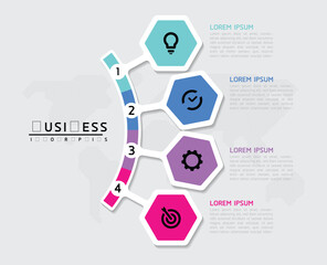 Fototapete - Vector business Presentation Connecting Steps Infographic Template