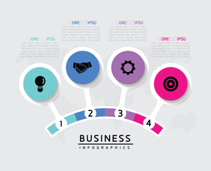 Fototapete - Vector business Presentation Connecting Steps Infographic Template