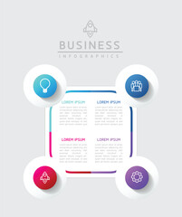 Fototapete - Vector business Presentation Connecting Steps Infographic Template