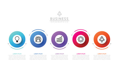 Fototapete - Vector business Presentation Connecting Steps Infographic Template