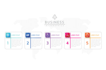 Fototapete - Vector business Presentation Connecting Steps Infographic Template