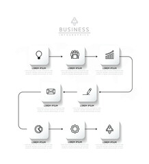 Fototapete - Vector business Presentation Connecting Steps Infographic Template