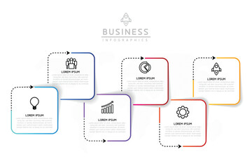 Fototapete - Vector business Presentation Connecting Steps Infographic Template