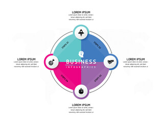 Fototapete - Vector business Presentation Connecting Steps Infographic Template