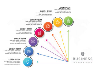 Fototapete - Vector business Presentation Connecting Steps Infographic Template