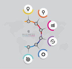 Fototapete - Vector business Presentation Connecting Steps Infographic Template