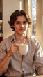 © Vladimir - a man drinks coffee