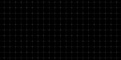Poster - Tech pattern with square grid, cross points on black background. Futuristic user interface layout for HUD design or tech dashboard. Vector illustration.
