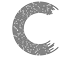 Poster - spirit sign icon. Design elements symbol Editable Maze symbol. Curved many streak. Abstract Circular logo element on white background isolated. jpg