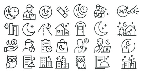 Fototapete - Collection of icons depicting various activities and objects, including a man holding a wallet, a man holding a laptop, a man holding a book, a man holding a cell phone, a man holding a bag, a man h