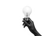 © AI Clips - Black hand holding lightbulb idea innovation bright future isolated on a transparent background