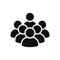 Poster - Teamwork and Leadership A Visual Representation of Collaboration and Hierarchy in Professional Settings or Organizational Structures Black and White Icon