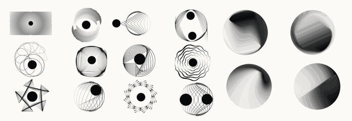 Fototapete - big, symbol, logos, stripes, beautiful, radial, trendy, stripe, logo, element, fantasy, backdrop, shape, collection, decorative, pack, contemporary, background, geometric, style, circle, object, templ