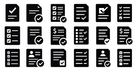 Poster - Set of check boxes with a clock and dollar sign in the middle. The check boxes are arranged in a row and are all black