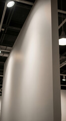 Poster - Large light beige wall, softly lit, in modern interior, ideal as blank canvas, showcase or exhibition space