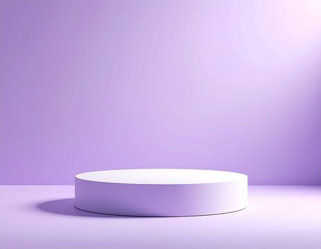 Elegant White Platform on Lavender Background Minimalist Product Display
