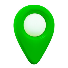 Fototapete - 3d green map location pointer. Pin code icon of the geolocation map. Stock vector illustration on isolated background.	
