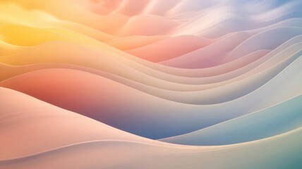 Poster - Pastel-Toned Abstract Waves Gradient Background with Soft Smooth Texture