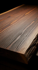 Poster - Close-up of dark brown wood grain texture, showcasing natural wood patterns and a rustic feel, ideal for showcasing products or as a background image