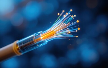 Poster - Optical Fiber Cable Sending Data, High Speed Digital Communication Technology