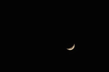Wall Mural - half moon shining floating on sky in night 